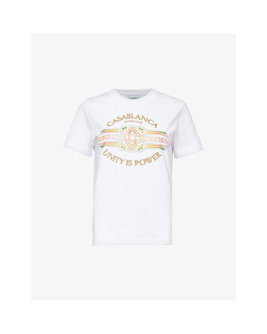 Casablancabrand White Graphic-print Organic Cotton-jersey T-shirt