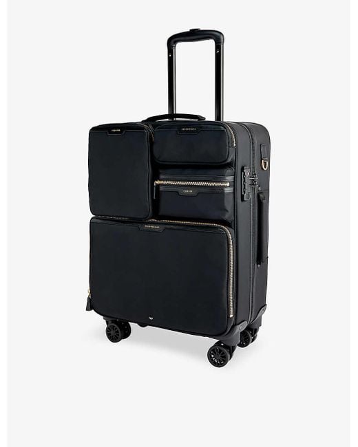 Anya Hindmarch Black Short-haul Four-wheel Recycled-nylon luggage Case