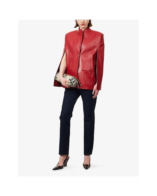 Khaite Red Dolso Leather Jacket
