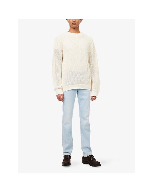 7 For All Mankind Blue Slimmy Tapered Brand-Patch Stretch-Denim Jeans for men