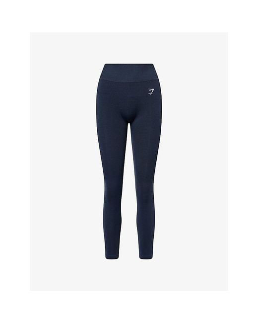 GYMSHARK Blue Interval Seamless Leggings