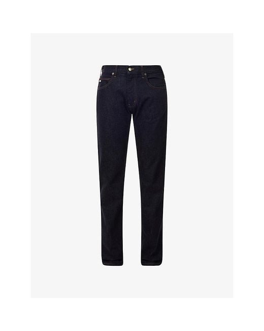 Emporio Armani Blue J45 Regular-Fit Stretch-Denim Jeans for men