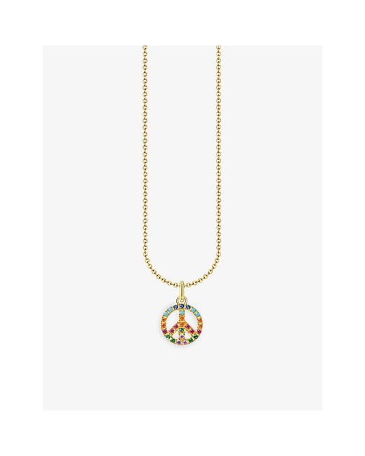 Thomas Sabo White Colourful Stones Peace 18Ct-Plated Sterling And Zirconia Necklace