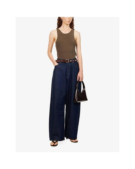 Agolde Blue Rounded Baggy Wide-Leg Denim Jeans