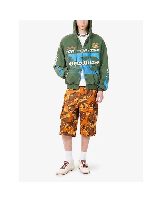 GODMADE Green 7 Speed Zip Cotton Hoody for men