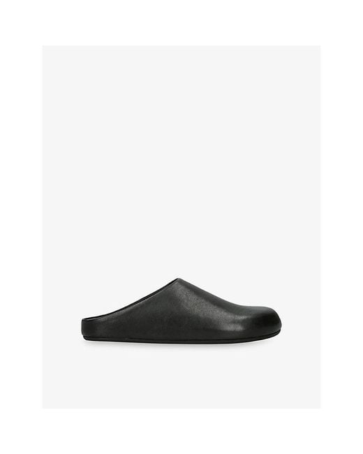 Officine Creative Black Babouche Leather Mules for men