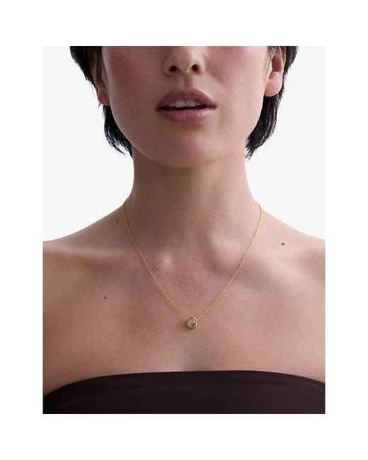 Astley Clarke Metallic Luna 18Ct- Plated Sterling- And Labradorite Pendant Necklace