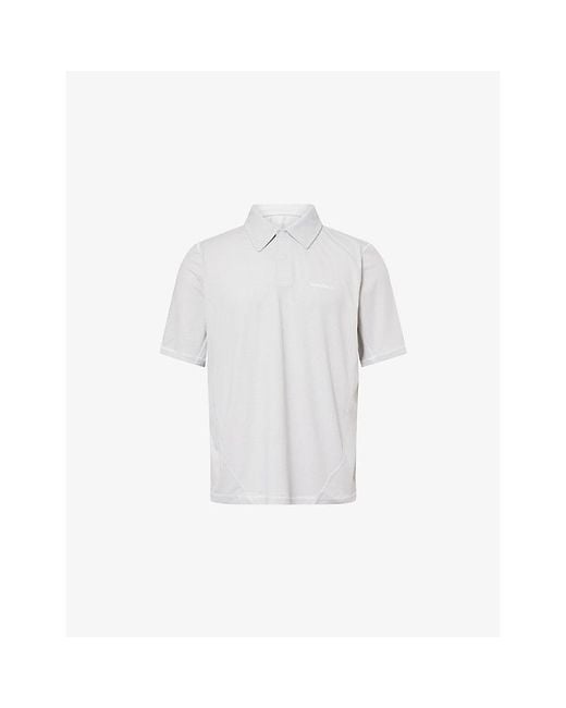 Manors White Outsider Short-Sleeved Woven Polo Shirt for men