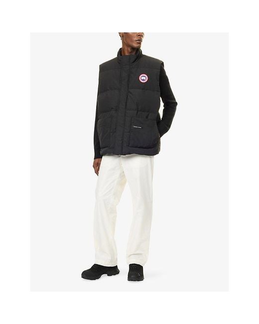 Canada Goose Black Freestyle Logo-Patch Quilted Shell Gilet for men