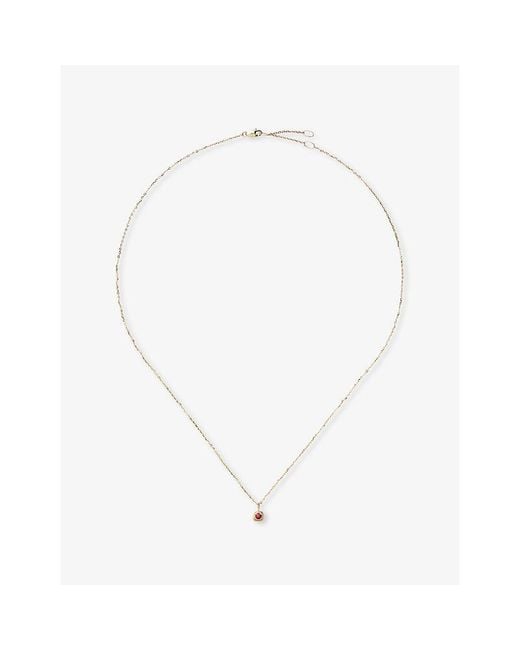 Missoma White Fine July Birthstone 14Ct And Ruby Pendant Necklace
