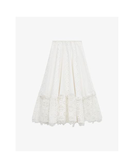LOEWE Paula's Ibiza cotton and silk midi skirt スカート 上質 Paula's Ibiza cotton and silk midi skirt in white - Loewe