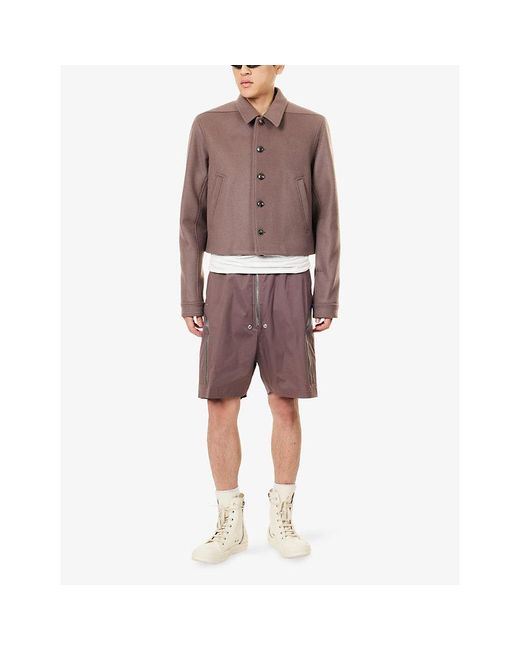 Rick Owens Brown Brad Boxy Wool Jacket for men