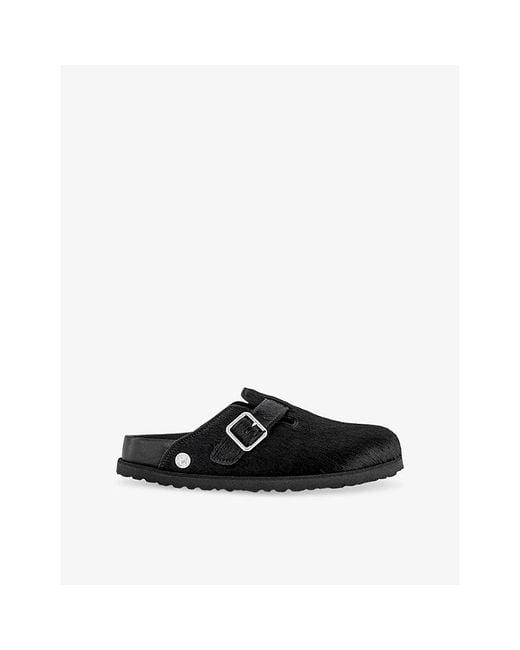 Birkenstock Black 1774 Boston Calf-Hair Clogs