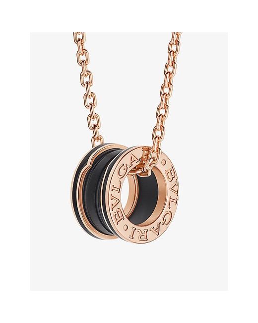 BVLGARI Pink B.Zero1 18Ct Rose- And Ceramic Pendant Necklace