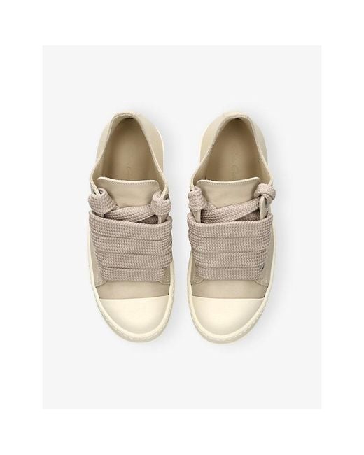 Rick Owens Natural Jumbo Lace Low Leather Trainers