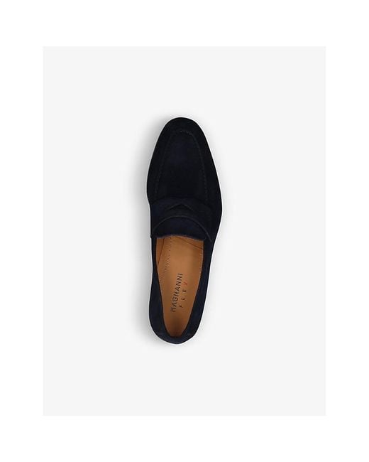 Magnanni Shoes Blue Delos Suede Loafers for men