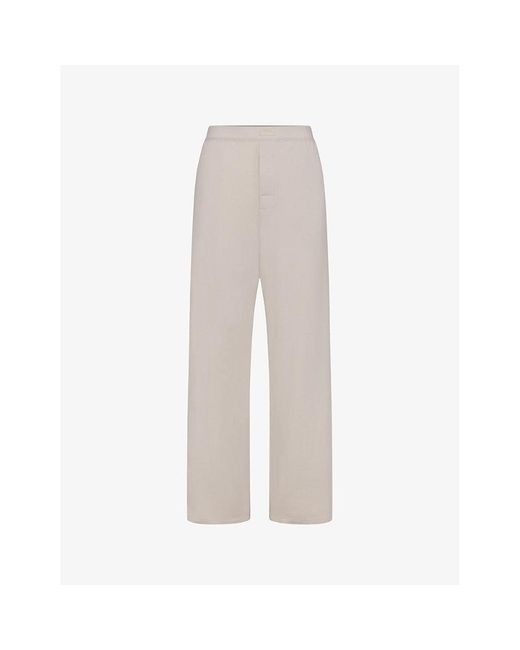 Skims White Boyfriend Relaxed-fit Stretch-woven Trouser