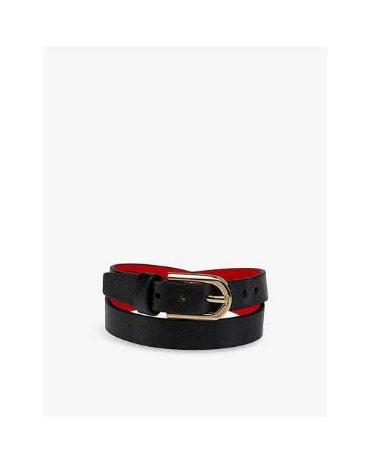 Christian Louboutin Black Bettina Doubled Leather Bracelet