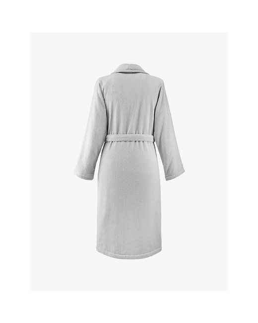 Lacoste Gray L René Logo-Embroidered Cotton-Terry Bathrobe