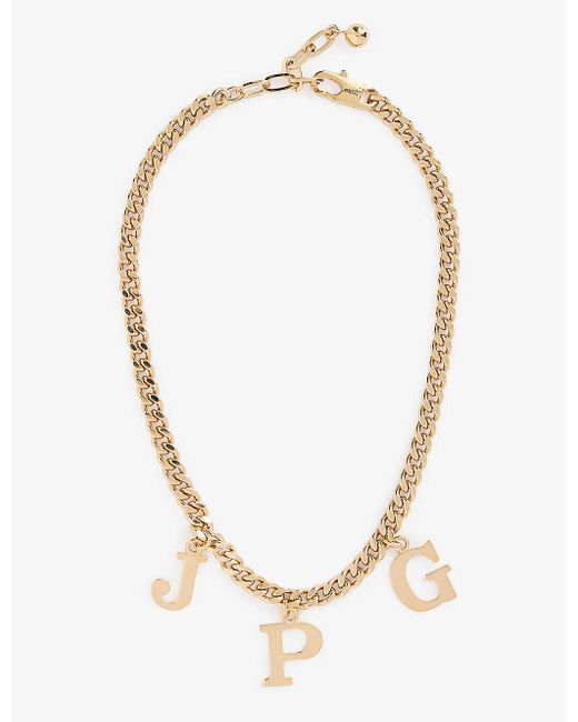 Jean Paul Gaultier Metallic Brand-initial Brass Necklace