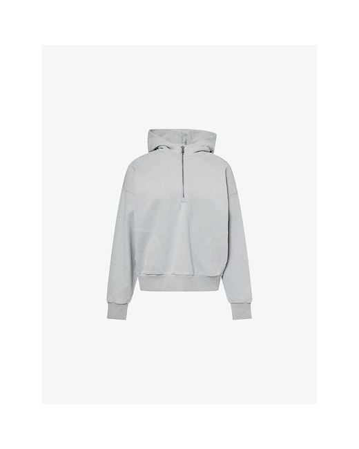 vuori Gray Restore Relaxed-Fit Cotton Blend Hoodie