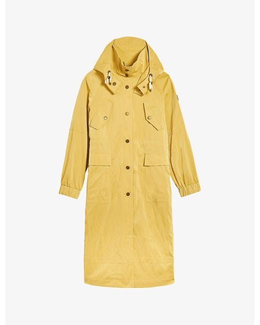 Ted Baker Synthetic Renniey Hooded Shell Raincoat in Yellow Lyst