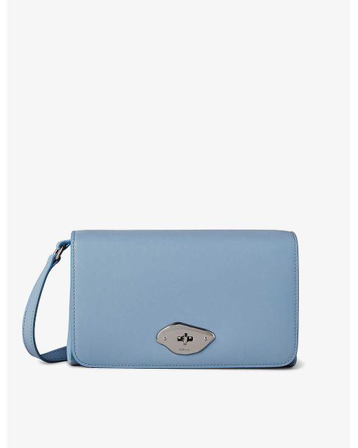 Mulberry Blue Lana High-gloss Leather Wallet