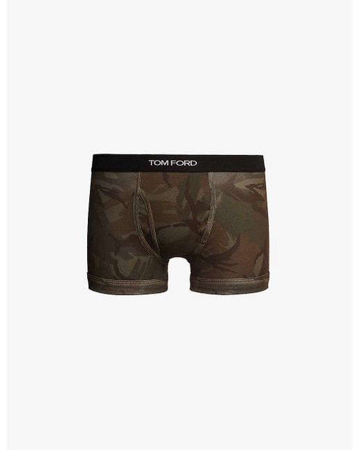 Tom Ford Multicolor Branded-waistband Camouflage-print Stretch-cotton Boxer Briefs X for men