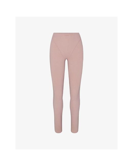 NikeSKIMS Pink Matte V-Panel Workout Leggings