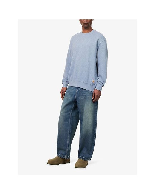 Carhartt Blue Caspian Crewneck Cotton-Jersey Sweatshirt for men