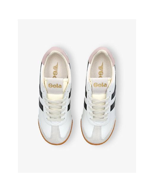 Gola White Elan Leather Low-Top Trainers