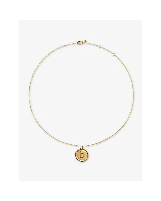 Monica Vinader Metallic Initial B Stamp 18Ct Vermeil Necklace