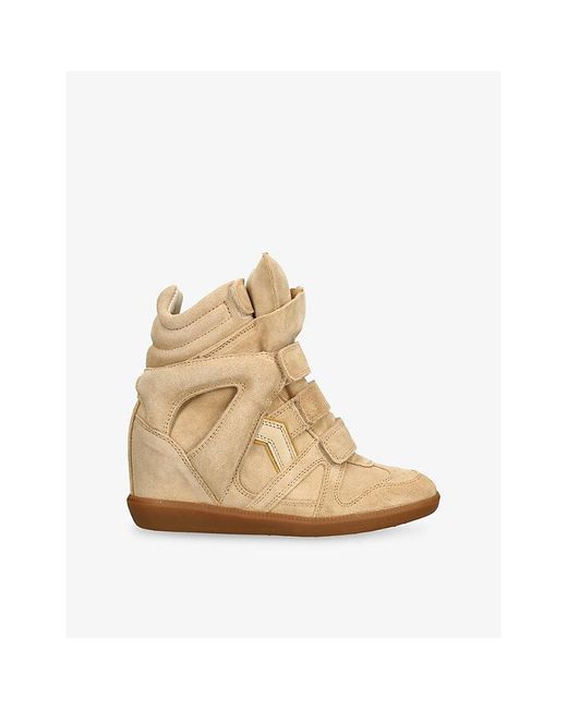 Isabel Marant Natural Bekett Suede High-Top Trainers