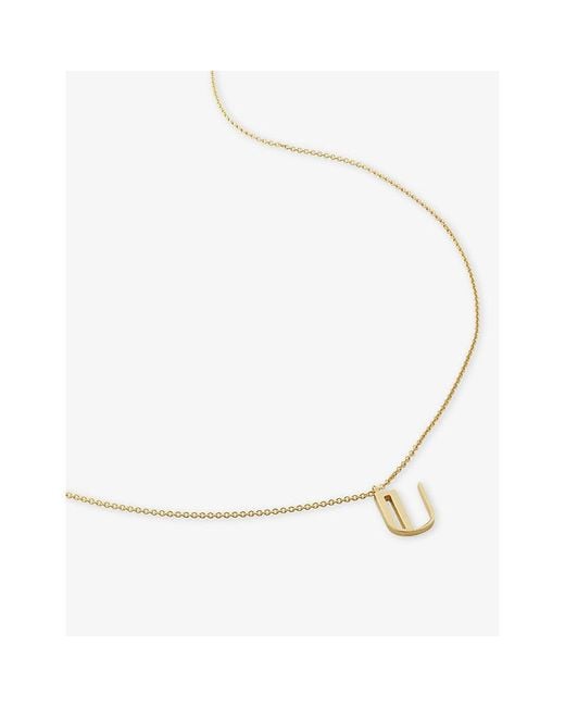 Monica Vinader Metallic Initial U 18Ct-Vermeil Plated 925 Sterling Necklace