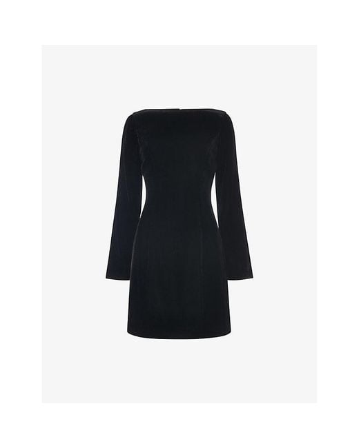 Whistles Square-Neck Flare-Sleeve Velvet Mini Dress in Black | Lyst Whistles Square-Neck Flare-Sleeve Velvet Mini Dress in Black | Lyst