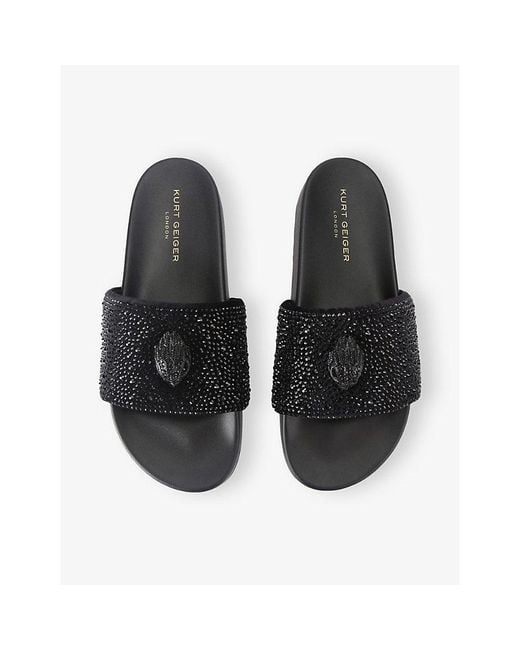 Kurt Geiger Black Brockwell Woven Slides for men