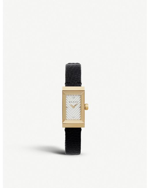 Gucci Black G-frame Watch, 14x25mm