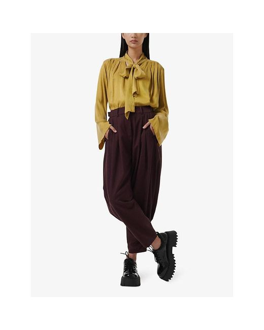eem Tapered-Leg High-Rise Woven Trousers