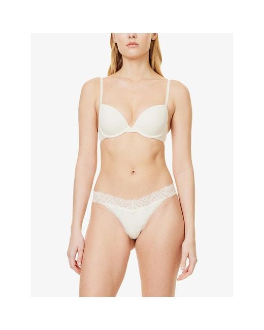 Calvin Klein White Atttraction Push-Up Plunge Stretch-Woven Bra