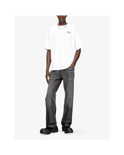 DIESEL White T-Boxt Bisk Brand-Print Cotton-Jersey T-Shirt for men