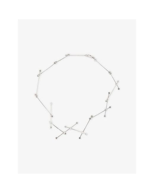 La Maison Du Couturier White Myriam Soseilos Kituna Sterling- Chain Necklace