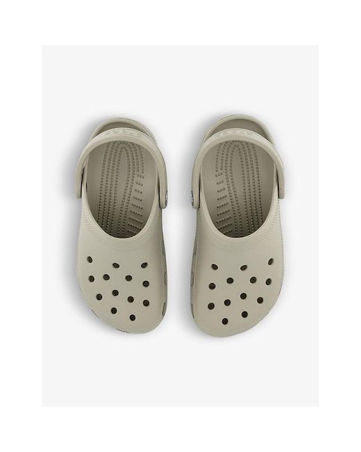 CROCSTM Gray Classic Brand-embossed Rubber Clogs