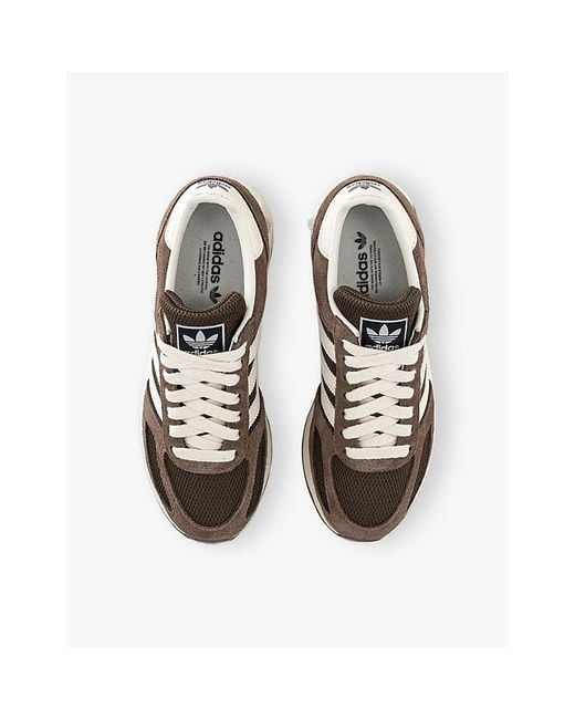 Adidas White La Og Suede And Mesh Trainers
