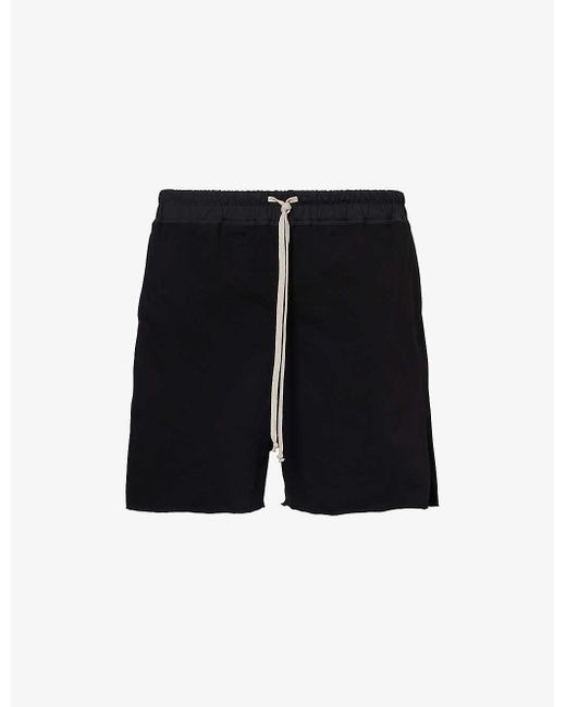 Rick Owens Black Drawstring-waistband Mid-rise Stretch-cotton Shorts for men