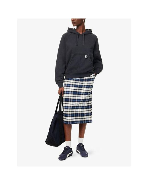 Carhartt Blue Hudson Logo-Patch Cotton Hoody