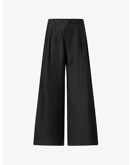 Lovechild Black Mary-anne Wide-leg High-rise Woven Trousers