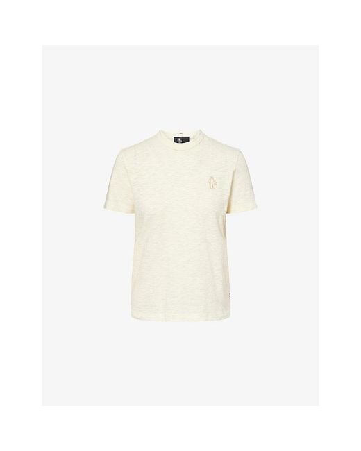 Moncler Natural Logo-Embroidered Cotton T-Shirt