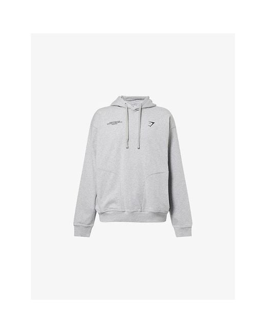 GYMSHARK Gray Conditioning Club Cotton-Blend Hoodie for men