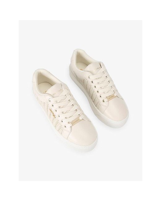 Carvela Kurt Geiger White Sardinia Faux-Leather Trainers