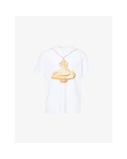 Vivienne Westwood White Orb Classic Cotton-Jersey T-Shirt for men